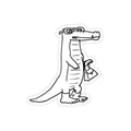 Alligator with people shoes! Transparent Outdoor Stickers, Die-Cut, 1pc