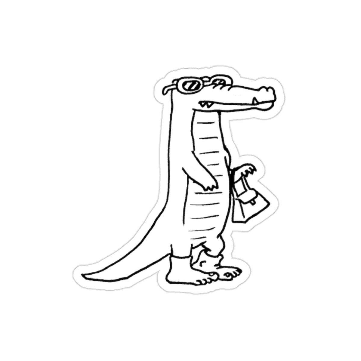 Alligator with people shoes! Transparent Outdoor Stickers, Die-Cut, 1pc