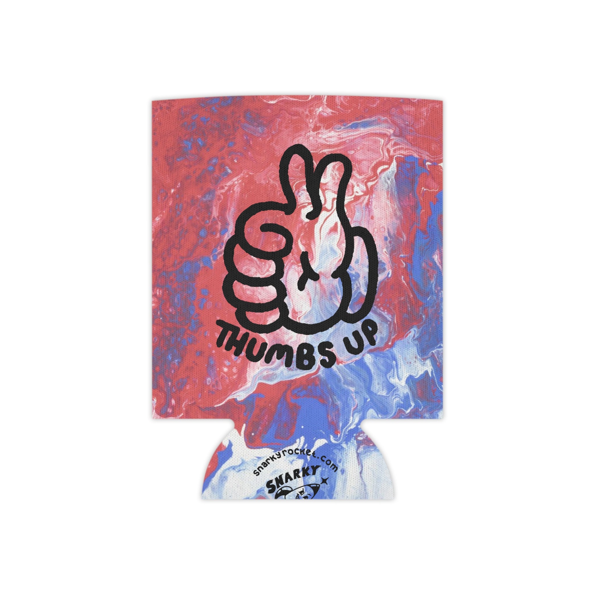 Thumbs Up Can Cooler Red, White, and Blue tie dye