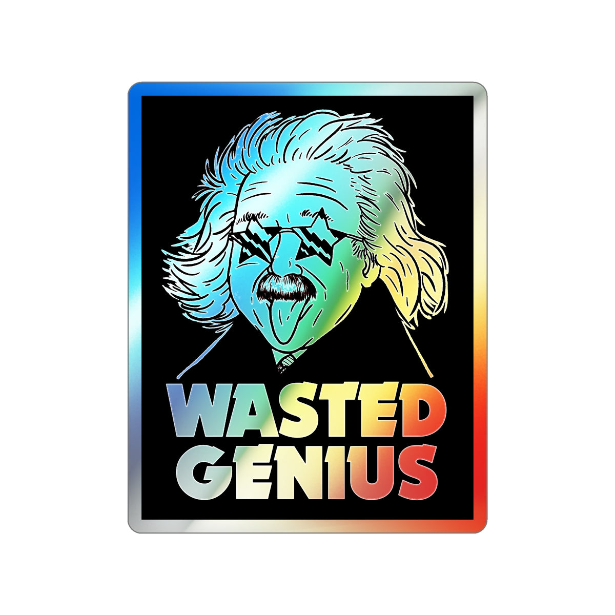 Wasted Genius Holographic Stickers