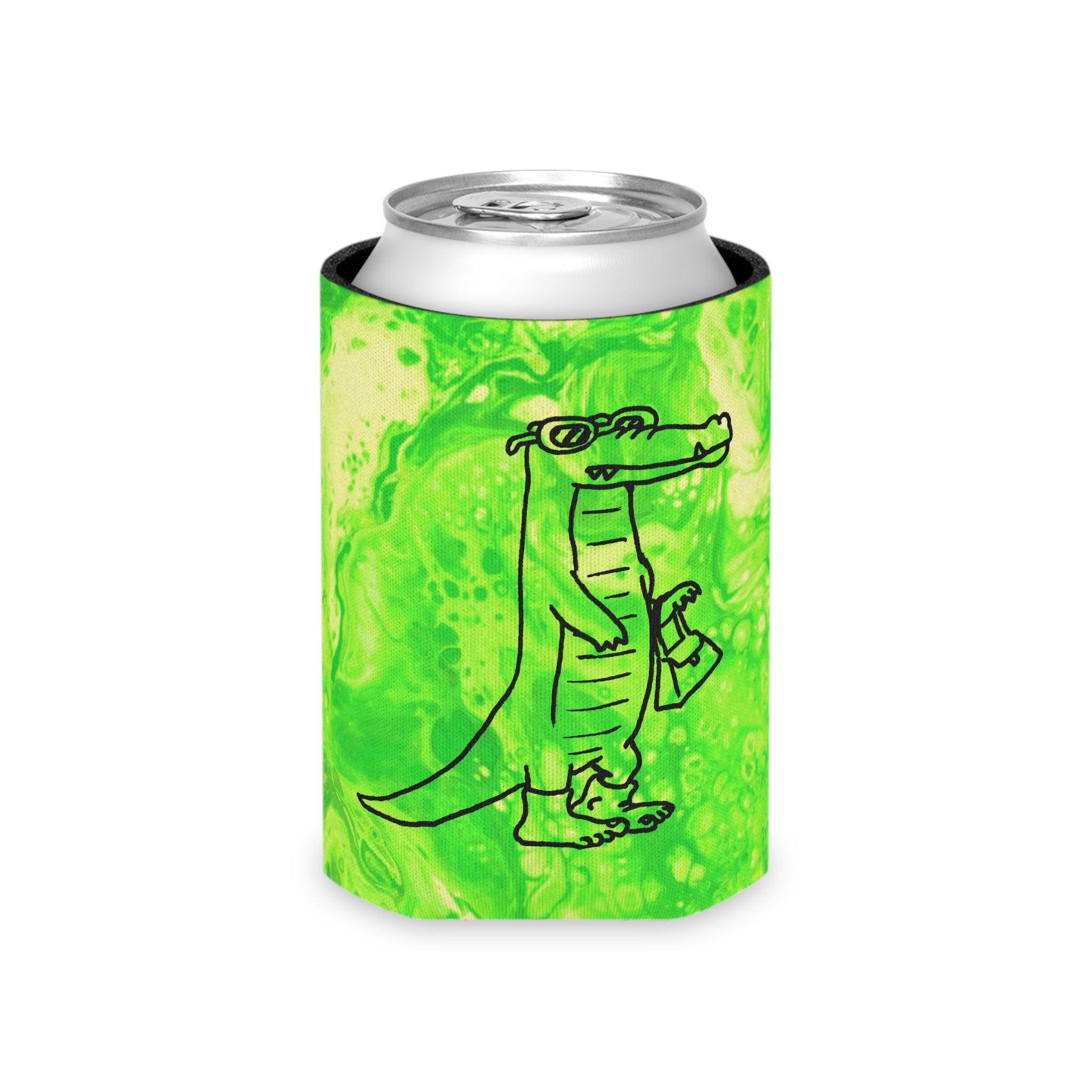 Alligator with people shoes Can Cooler
