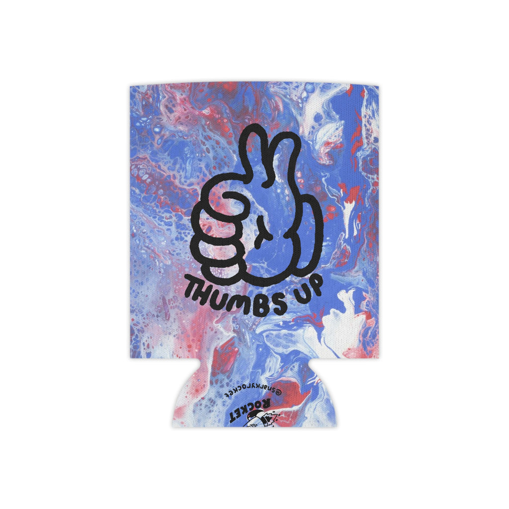 Thumbs Up Can Cooler Red, White, and Blue tie dye